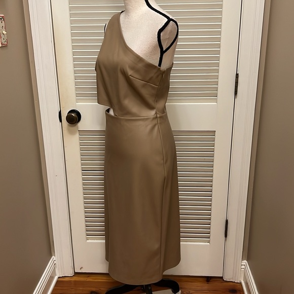 L'AGENCE Aliyah Cutout  MIDI Dress in Dark Chanterelle, Size 8, NWT - Picture 7 of 17